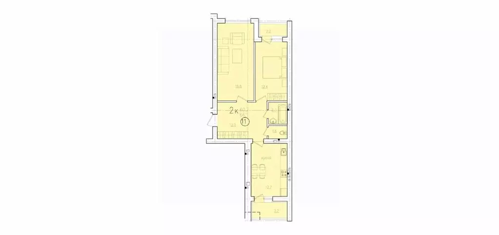 2-к кв. Саратовская область, Энгельс Энгельс-9 мкр,  (66.1 м) - Фото 0