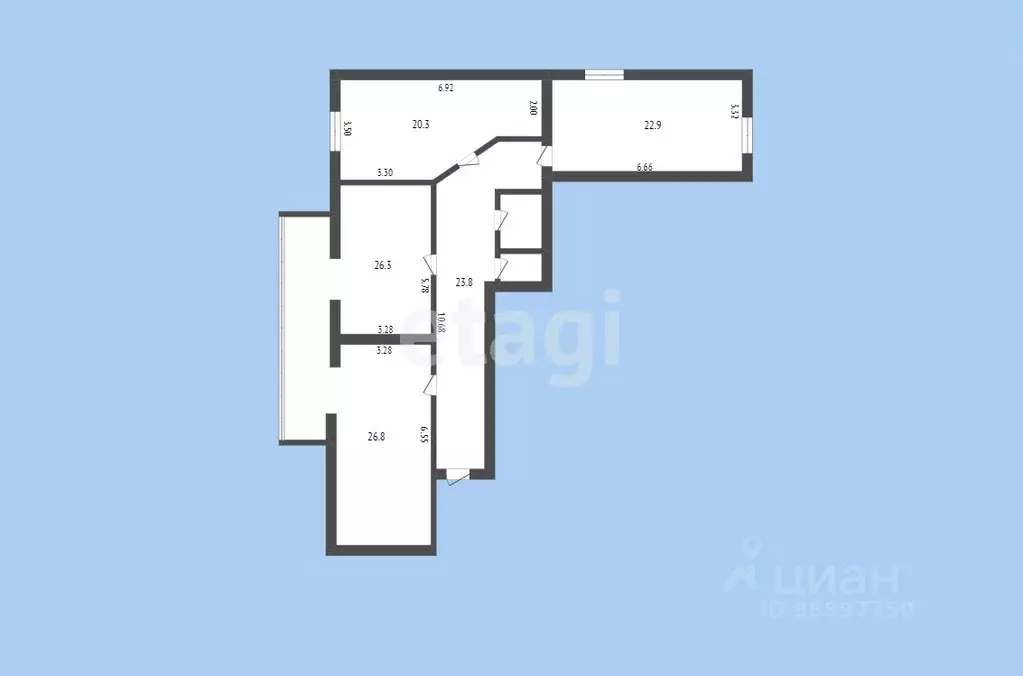3-к кв. Карачаево-Черкесия, Черкесск ул. Панфилова, 44 (125.0 м) - Фото 1