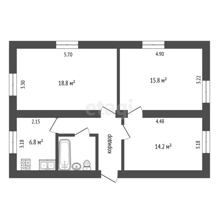 3-комнатная квартира: Верхняя Салда, улица Металлургов, 30 (67.3 м) - Фото 0