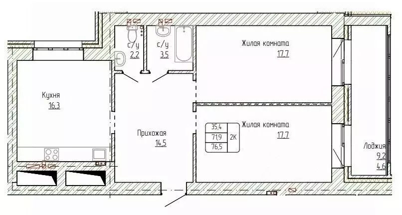 2-к кв. Алтайский край, Новоалтайск ул. Титова, 6 (76.5 м) - Фото 0