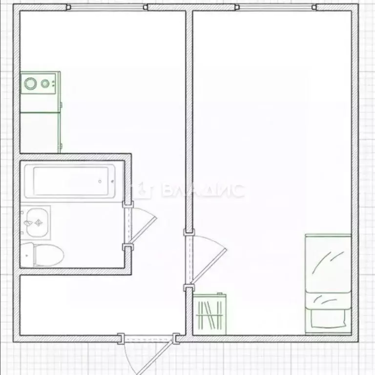 1-к кв. Пензенская область, Пензенский район, Засечный сельсовет, с. ... - Фото 2