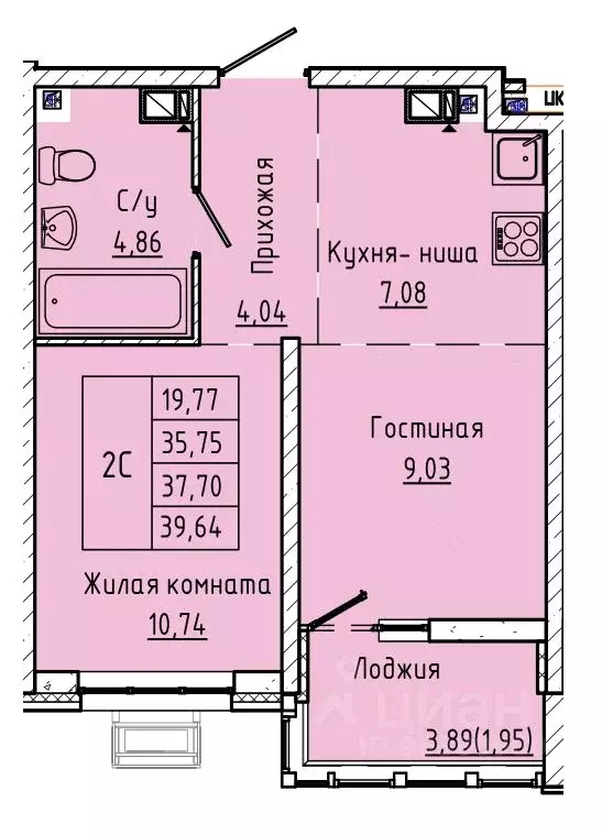 1-к кв. Ростовская область, Ростов-на-Дону ул. Текучева, 370/3 (36.96 ... - Фото 0