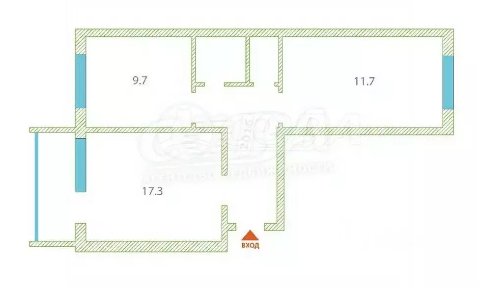 2-к кв. Тюменская область, Тюмень Тарманы мкр, ул. Блюхера, 2 (48.0 м) - Фото 1