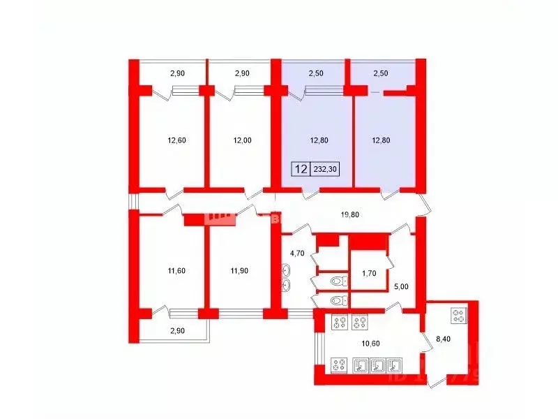 Комната Санкт-Петербург Ленская ул., 17К1 (25.6 м) - Фото 2