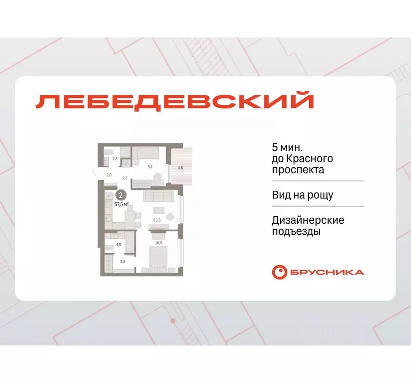 2-к кв. Новосибирская область, Новосибирск Аэропорт мкр,  (57.5 м) - Фото 0