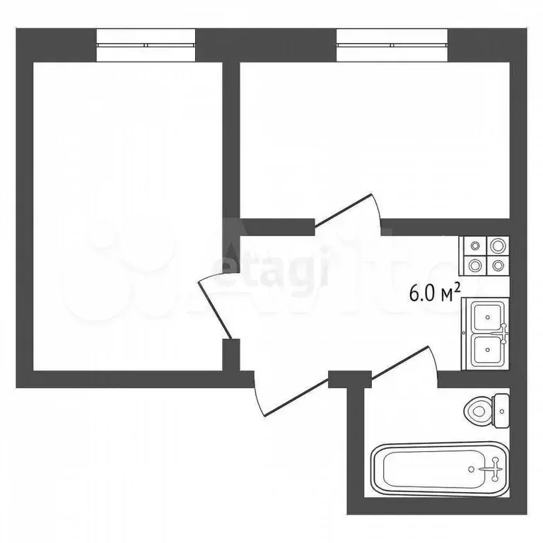 2-к. квартира, 42 м, 9/9 эт. - Фото 0