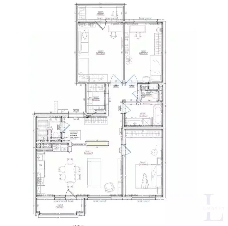 3-к кв. Санкт-Петербург просп. Авиаконструкторов, 54 (95.0 м) - Фото 2