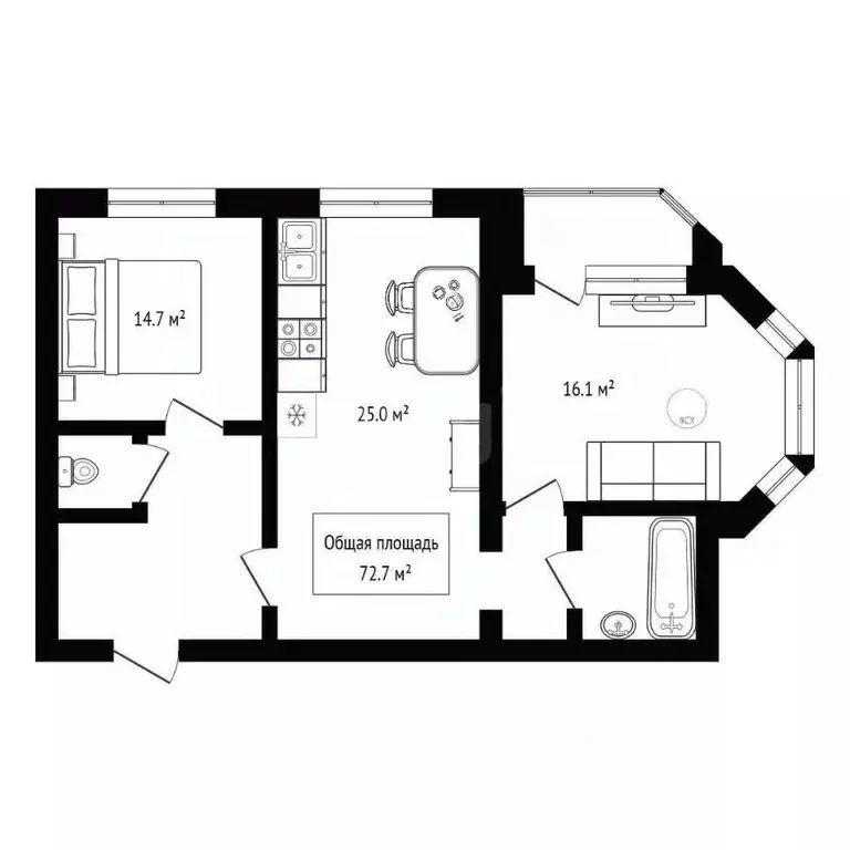 2-к кв. Новосибирская область, Бердск ул. Красная Сибирь, 136/1 (72.7 ... - Фото 1