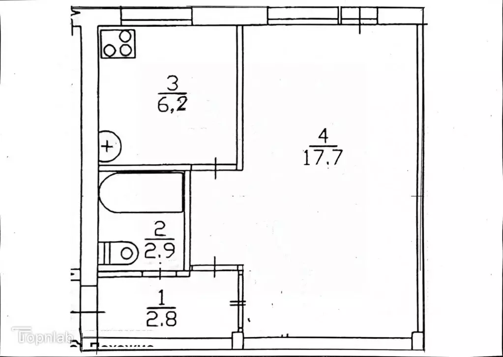1-к кв. Калининградская область, Зеленоградск ул. Сибирякова, 25 (29.6 ... - Фото 1