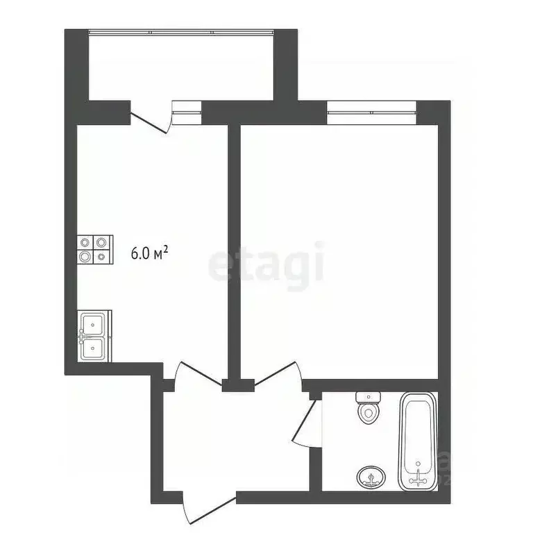 1-к кв. Тамбовская область, Тамбов проезд Проектный, 3А (33.0 м) - Фото 1