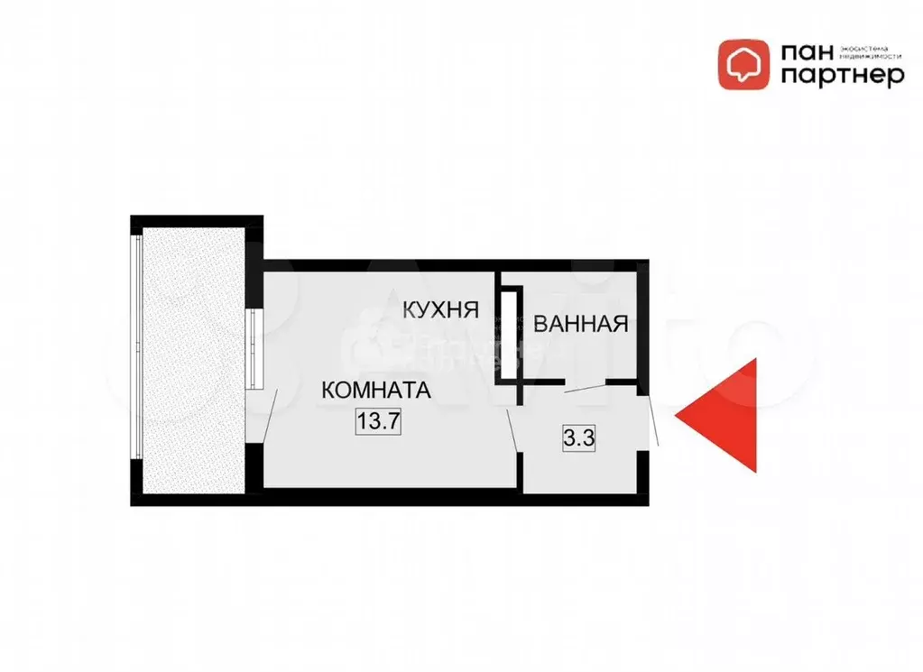 Квартира-студия, 20,3 м, 26/27 эт. - Фото 0