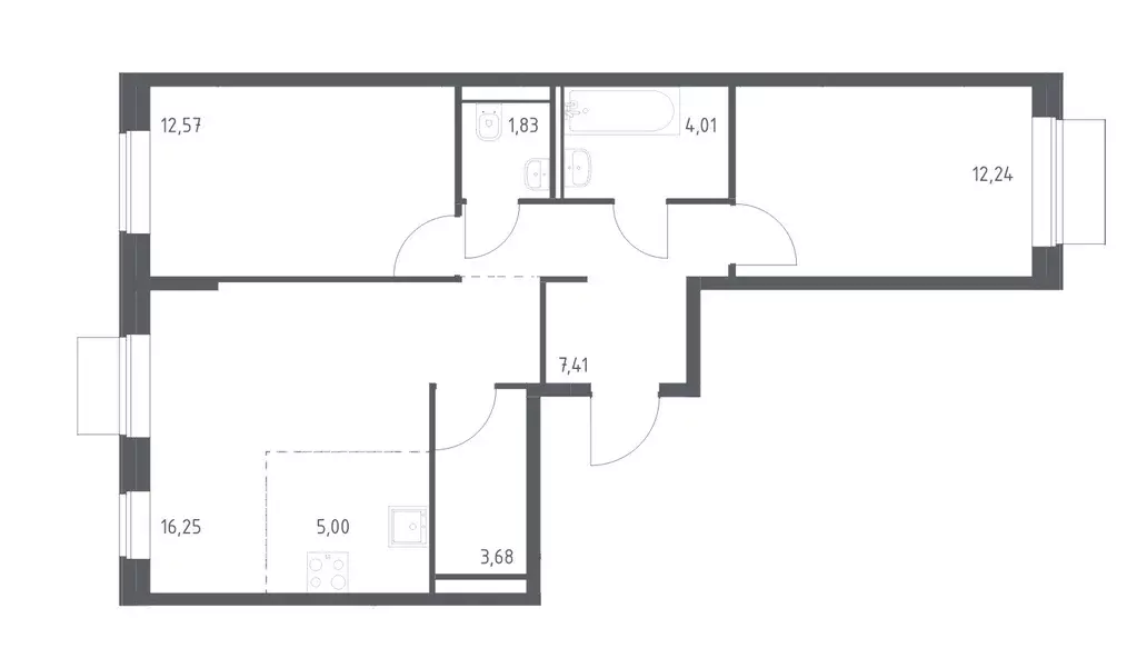 Продаётся 2-к квартира, 62.99 м - Фото 0