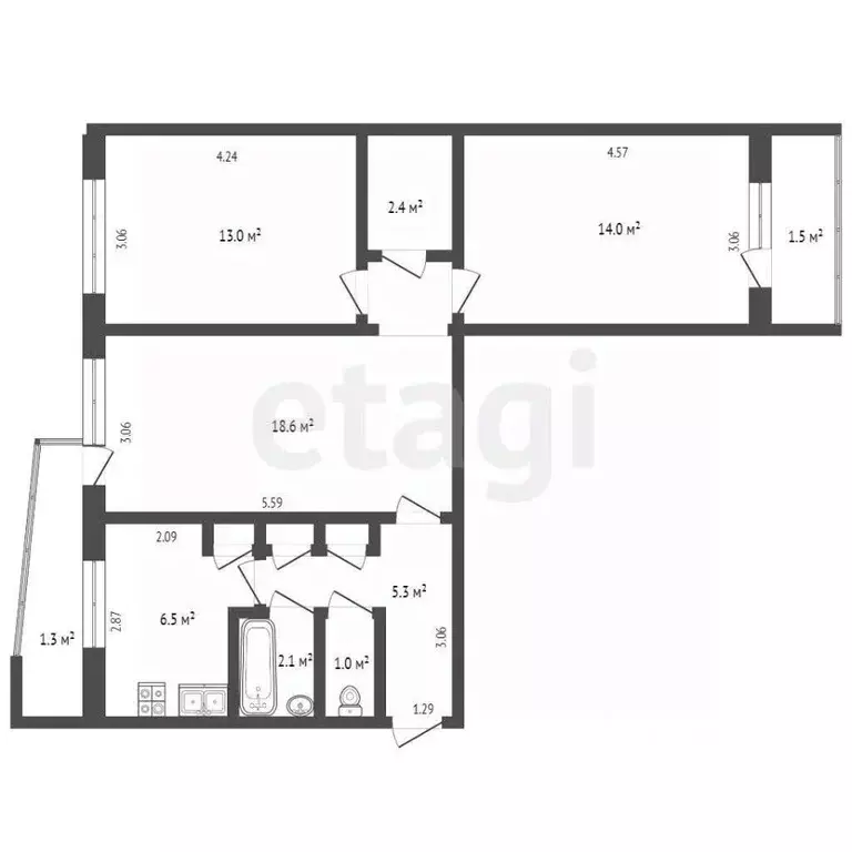 3-к кв. Мордовия, Саранск ул. Воинова, 30 (64.0 м) - Фото 1