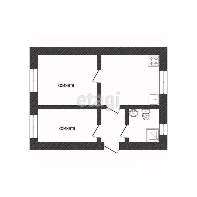 2-к кв. Курганская область, Варгаши рп ул. Кирова, 87 (50.0 м) - Фото 2