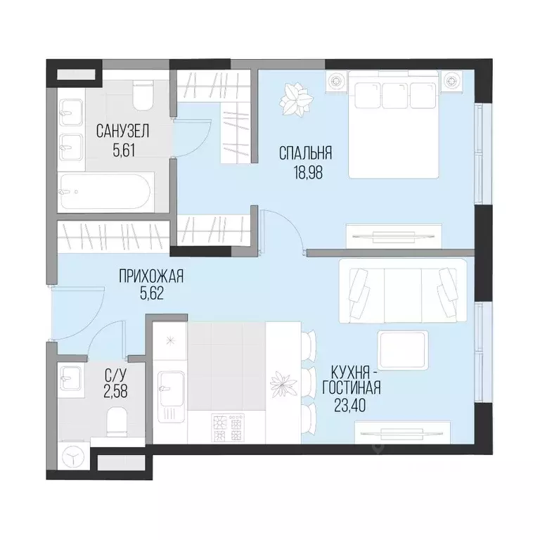 1-к кв. Москва Садовническая наб., 71 (56.19 м) - Фото 1