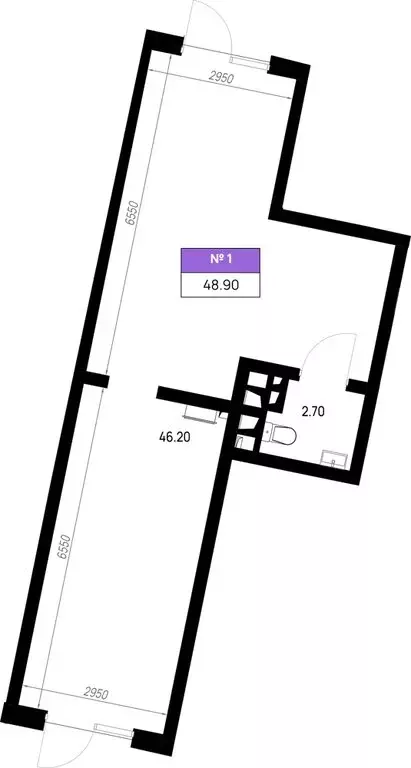 Помещение свободного назначения (48.9 м) - Фото 2