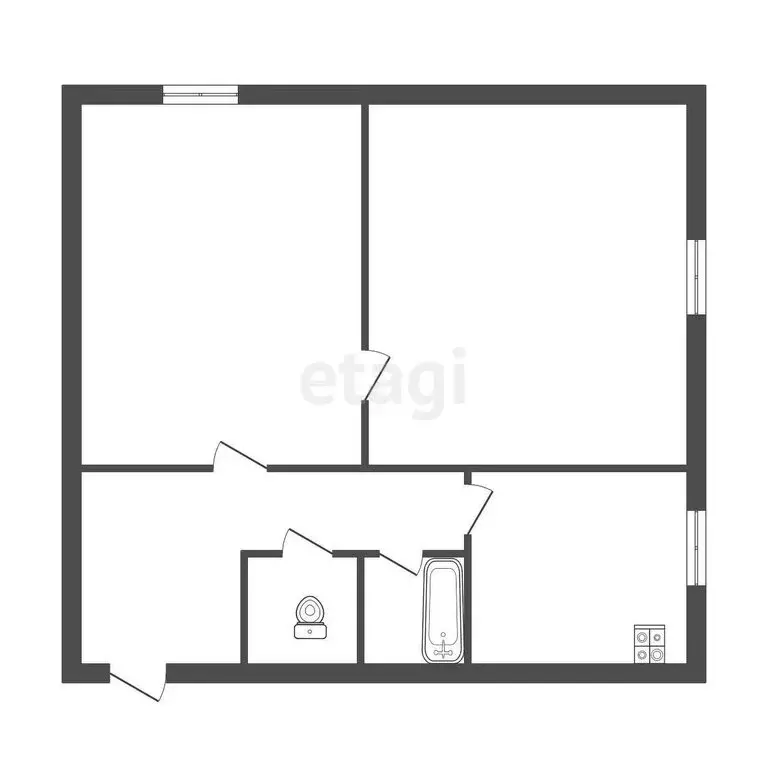 2-комнатная квартира: село Песчаное, Советская улица, 14 (40.6 м) - Фото 1