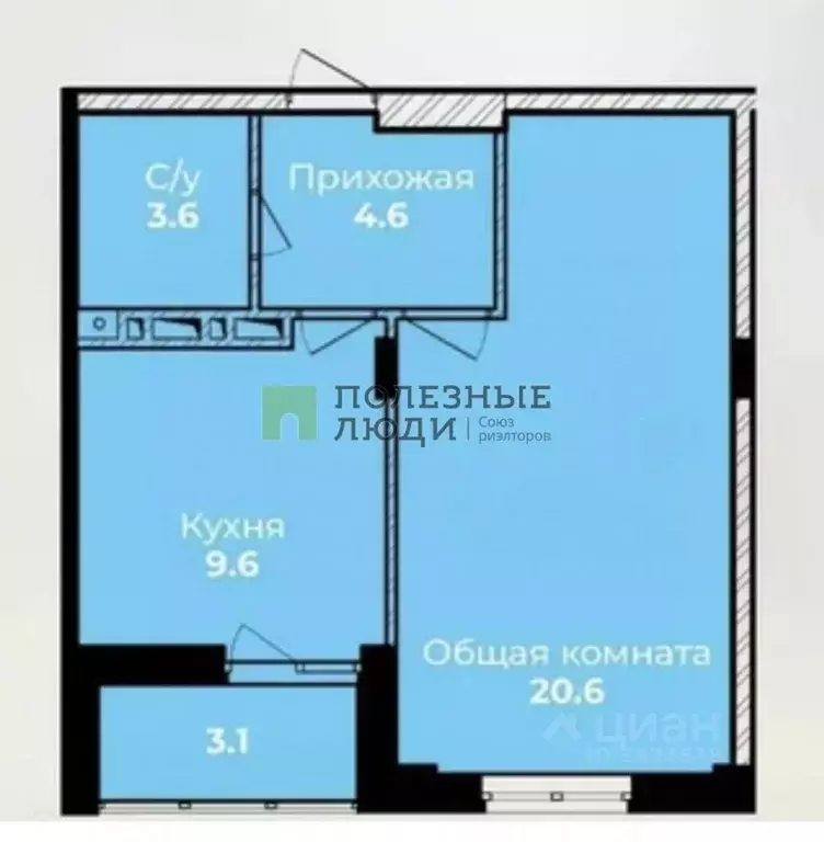 1-к кв. Тульская область, Тула городской округ, д. Харино ул. ... - Фото 1