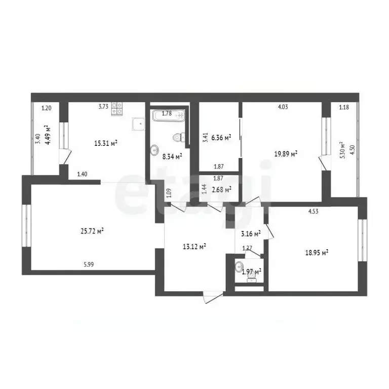 3-к кв. Тюменская область, Тюмень Мельничная ул., 83к2 (117.6 м) - Фото 2