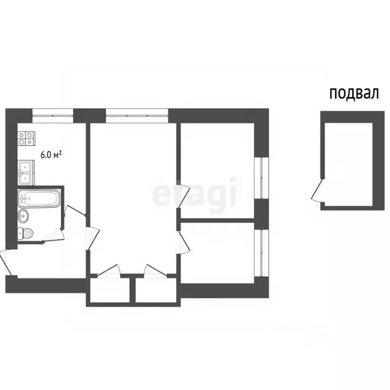 3-к кв. Крым, Черноморское пгт ул. Чапаева, 8 (42.0 м) - Фото 2