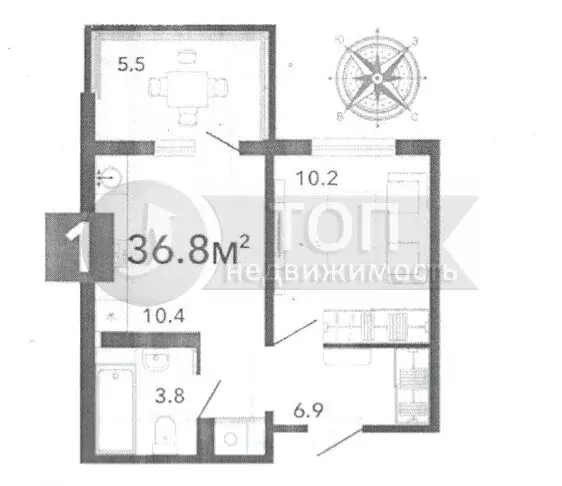1-комнатная квартира: Засечное, микрорайон Город Спутник, жилой ... - Фото 0