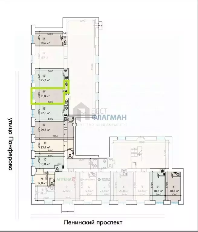 Помещение свободного назначения в Москва Ленинский просп., 81/2 (22 м) - Фото 2