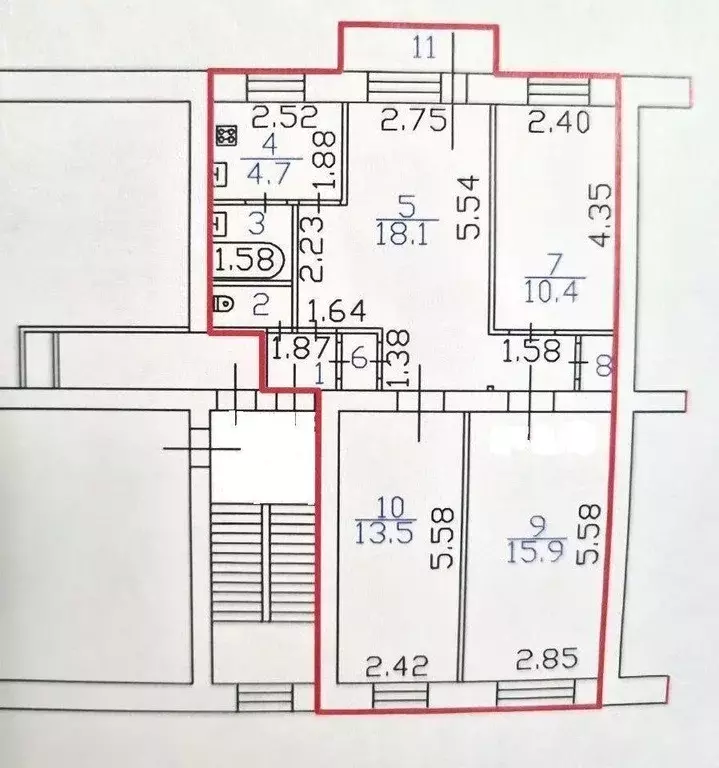 Квартира, 4 комнаты, 70 м - Фото 2