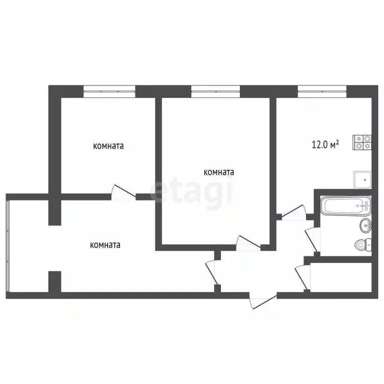 3-к кв. Ярославская область, Ярославль ул. Северная подстанция, 2 ... - Фото 1