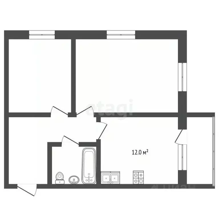 2-к кв. Татарстан, Альметьевск ул. Ивана Новикова, 1лит2 (54.6 м) - Фото 2