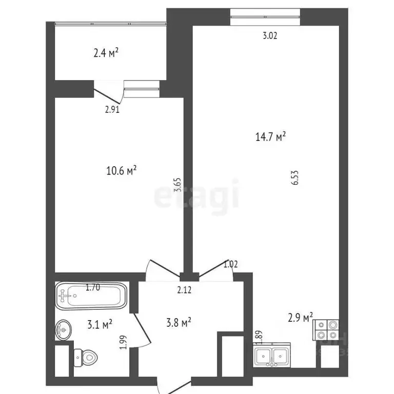 1-к кв. Москва ш. Остафьевское, 14к1 (35.1 м) - Фото 1