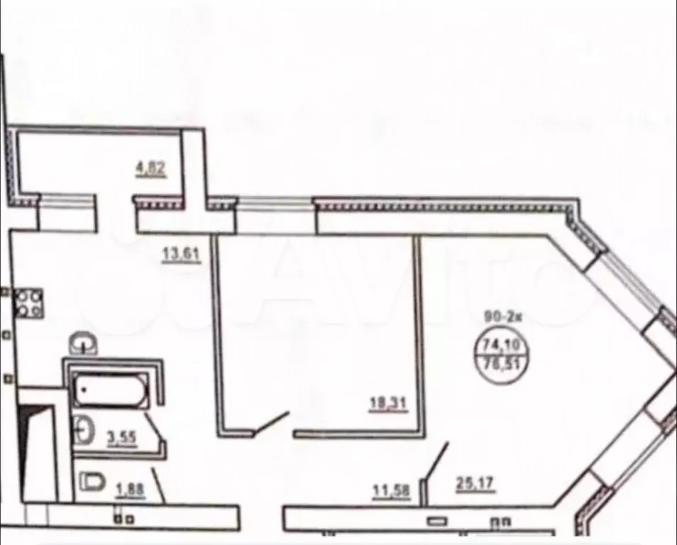 2-к. квартира, 75 м, 14/14 эт. - Фото 0