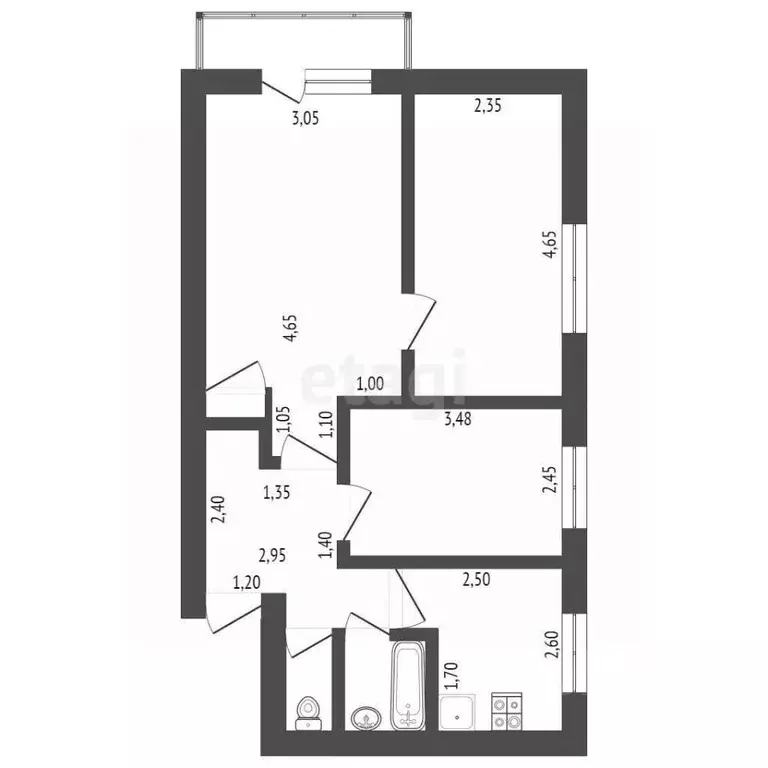 3-к кв. Башкортостан, Стерлитамак ул. Худайбердина, 133 (61.8 м) - Фото 1