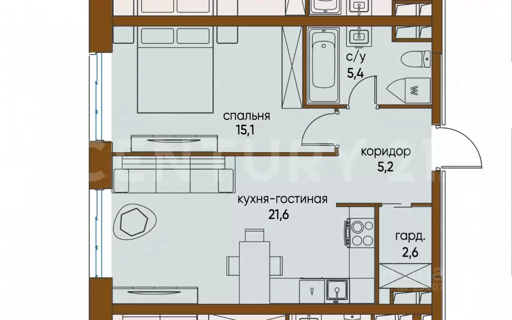 1-к кв. Москва ул. Нижние Мневники, 16к4 (49.7 м) - Фото 1