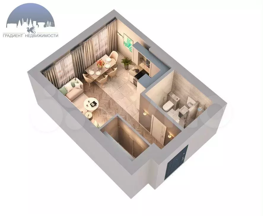 Квартира-студия, 25 м, 5/9 эт. - Фото 1