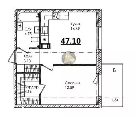 1-комнатная квартира: Сестрорецк, Авиационная улица, 5к1 (47.1 м) - Фото 1