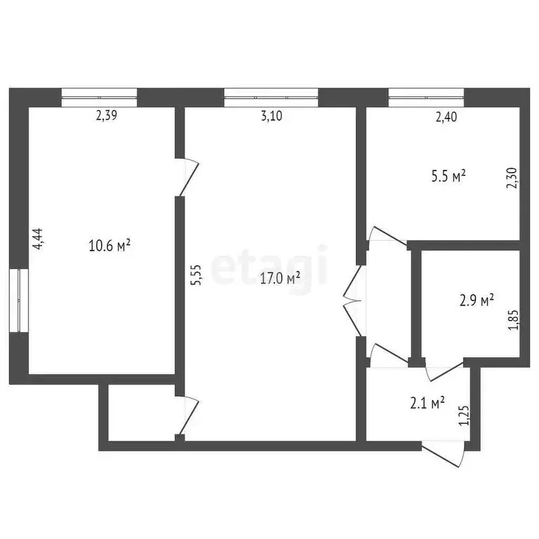 2-комнатная квартира: Кемерово, улица Александрова, 15 (40.7 м) - Фото 0
