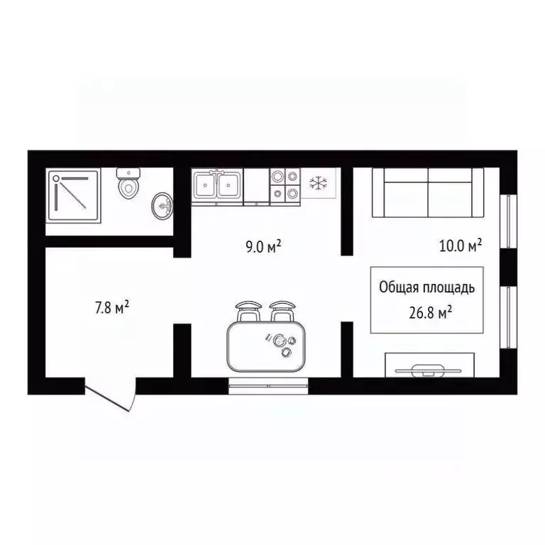 1-к кв. Алтай, Майминский район, с. Майма Трудовая ул. (26.8 м) - Фото 2