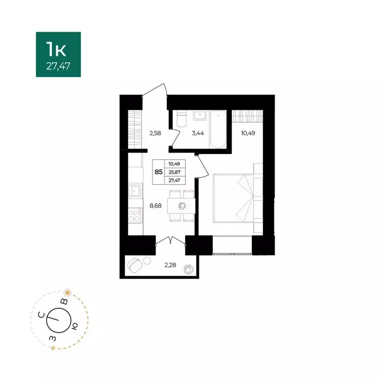 1-к кв. Ярославская область, Ярославль Северный жилрайон, 15-й мкр, ... - Фото 1