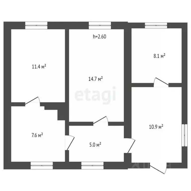 Дом в Крым, Сакский район, с. Сизовка ул. Парковая (58 м) - Фото 1