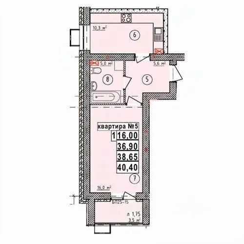 1-к кв. Липецкая область, Усмань Северо-Восточный мкр,  (38.65 м) - Фото 1