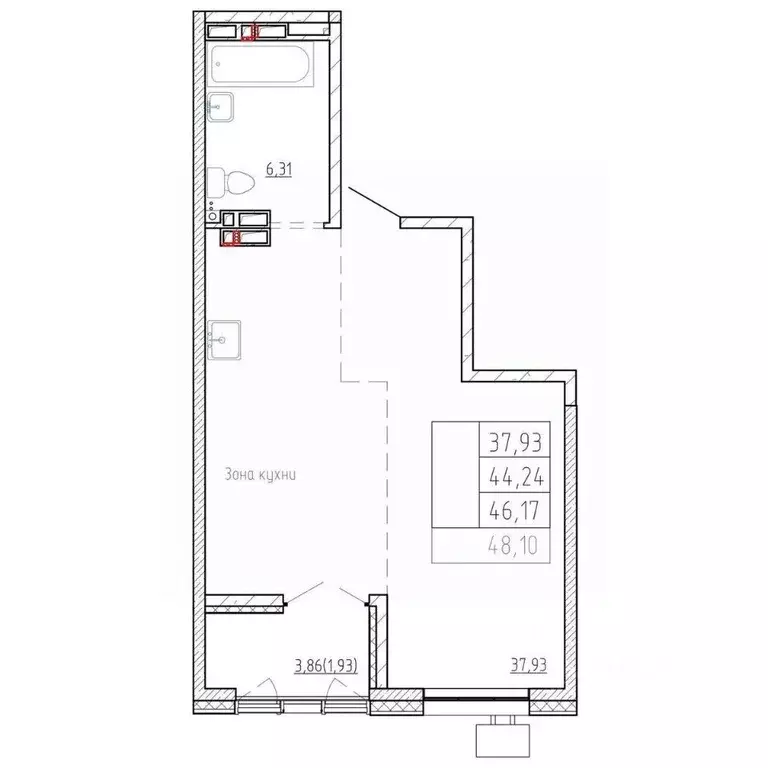 1-к кв. Приморский край, Владивосток Посейдония жилой комплекс, 6 ... - Фото 1