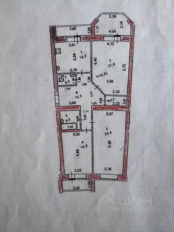 3-к кв. Марий Эл, Йошкар-Ола Красноармейская ул., 98б (105.0 м) - Фото 1