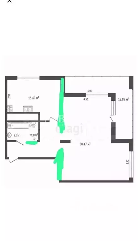 2-к кв. Ивановская область, Иваново Зеленая ул., 25 (76.0 м) - Фото 1