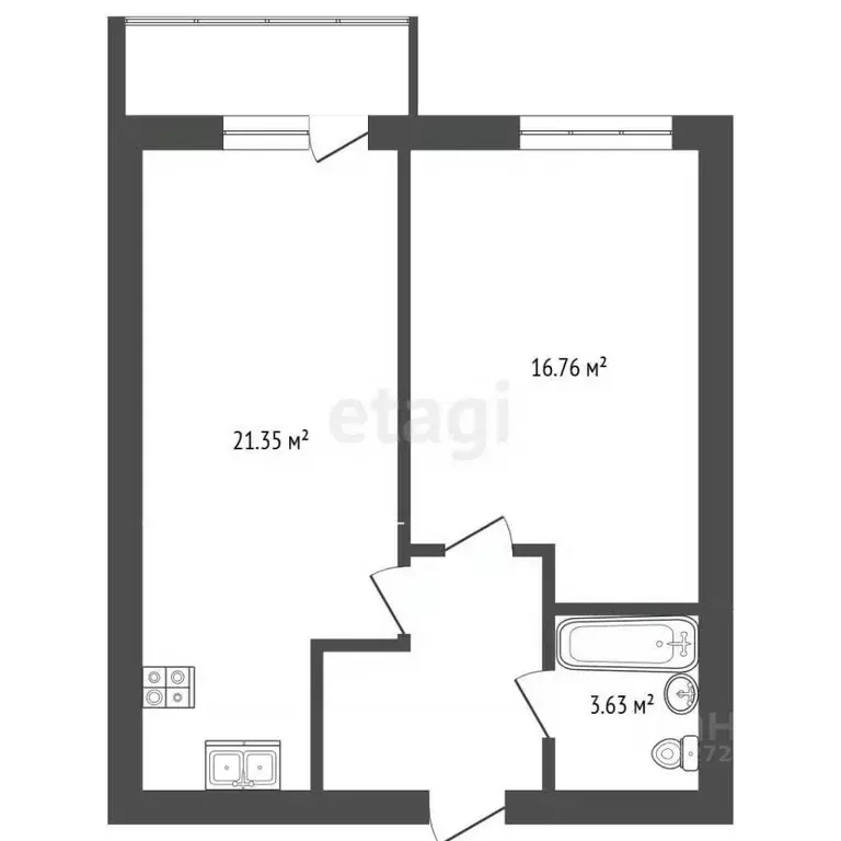 2-к кв. Архангельская область, Архангельск Троицкий просп., 190 (48.2 ... - Фото 1
