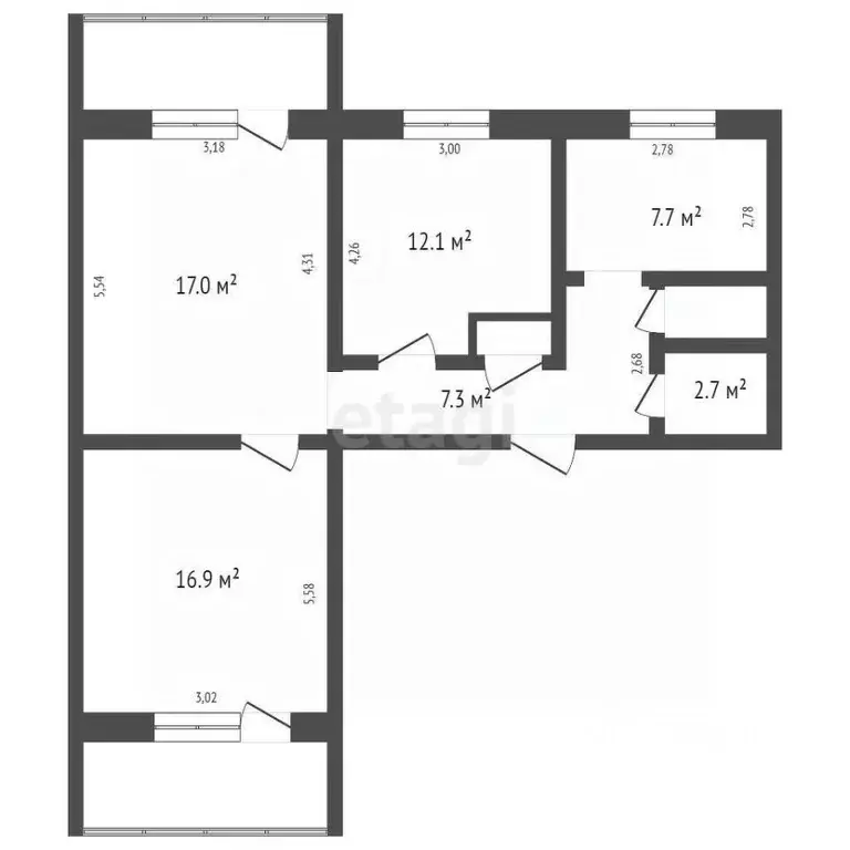 3-к кв. Кемеровская область, Кемерово ул. Тухачевского, 31г (65.1 м) - Фото 1