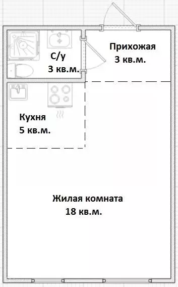Продаётся квартира-студия, 29 м - Фото 1