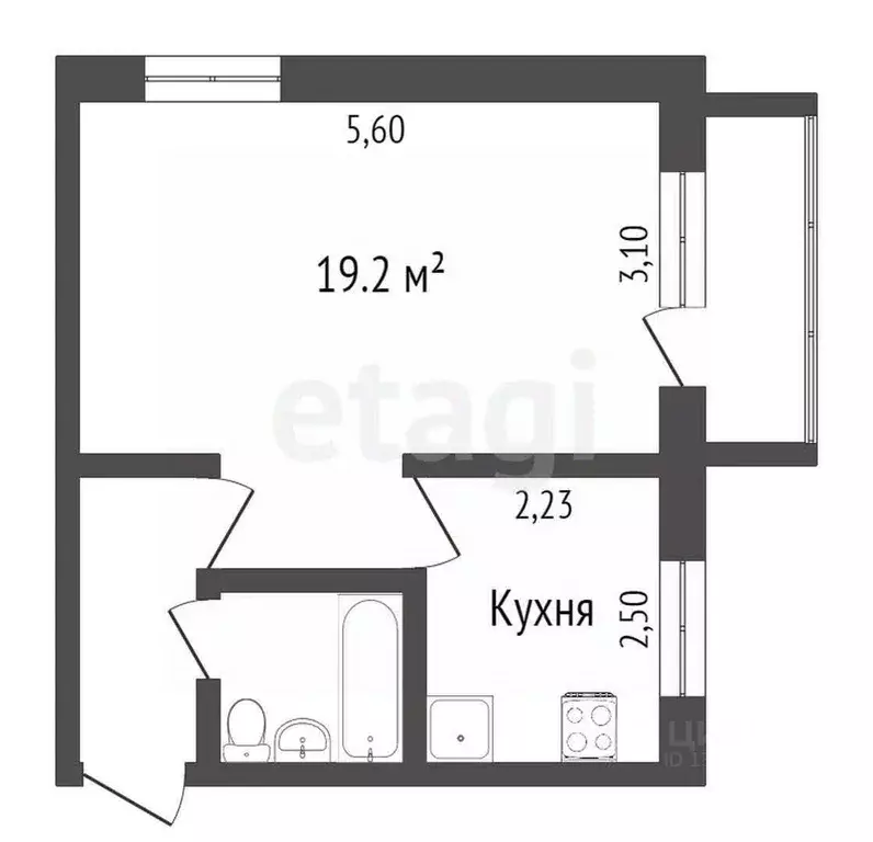 1-к кв. Тюменская область, Тюмень Севастопольская ул., 21 (30.7 м) - Фото 2