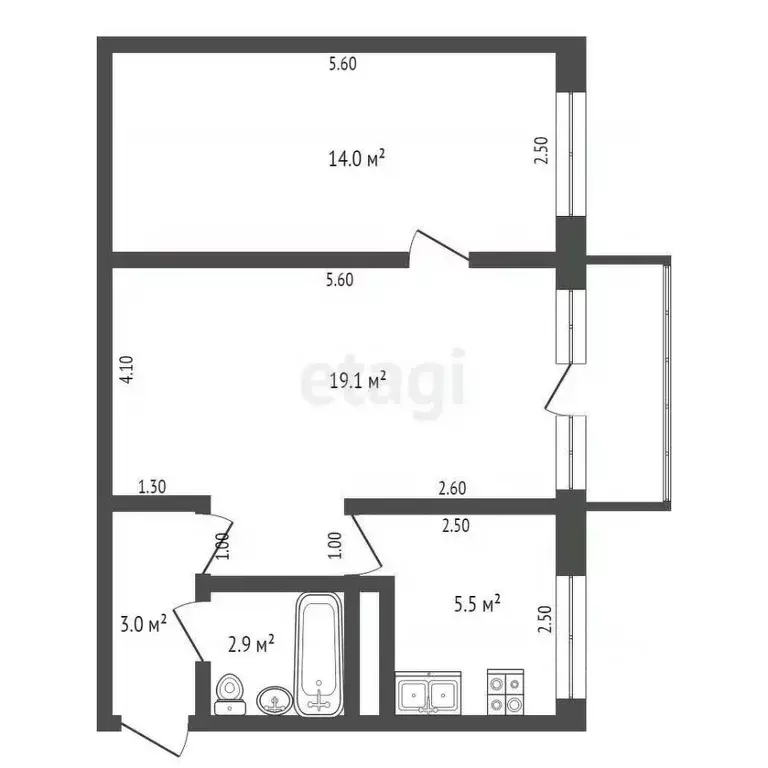 2-к кв. Орловская область, Орел ул. Антонова, 5 (44.5 м) - Фото 1