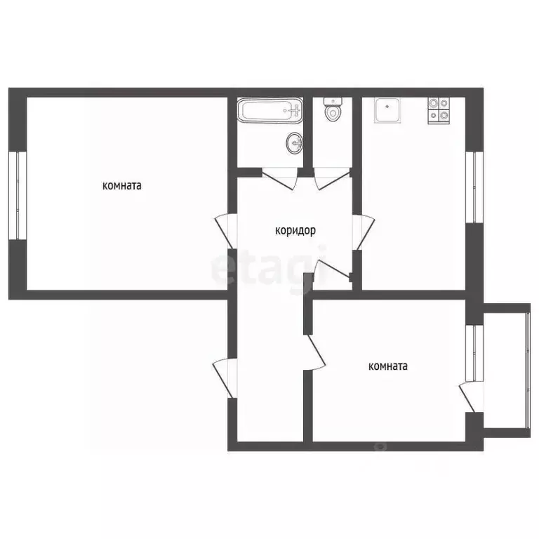 2-к кв. Архангельская область, Коряжма Театральная ул., 2 (53.5 м) - Фото 1