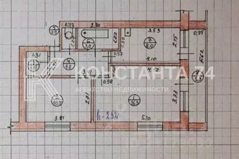 2-к кв. Челябинская область, с. Еткуль ул. Кирова, 50 (45.2 м) - Фото 1